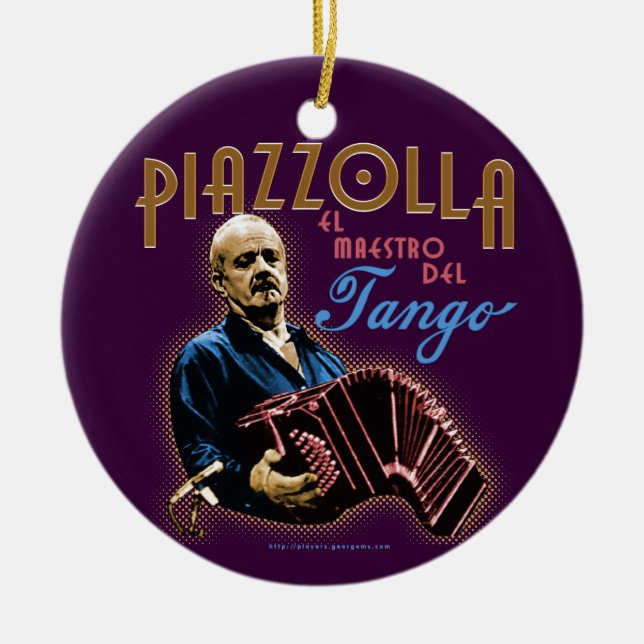 Astor Piazzolla Ceramic Tree Decoration (Front)