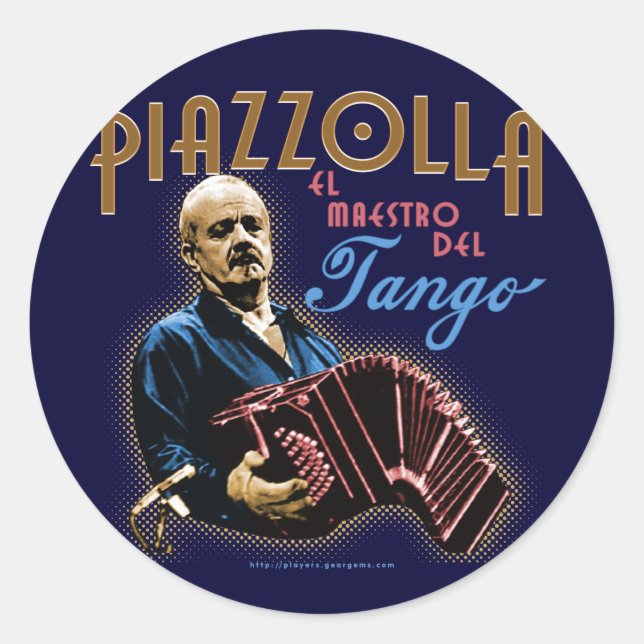 Astor Piazzolla Classic Round Sticker (Front)