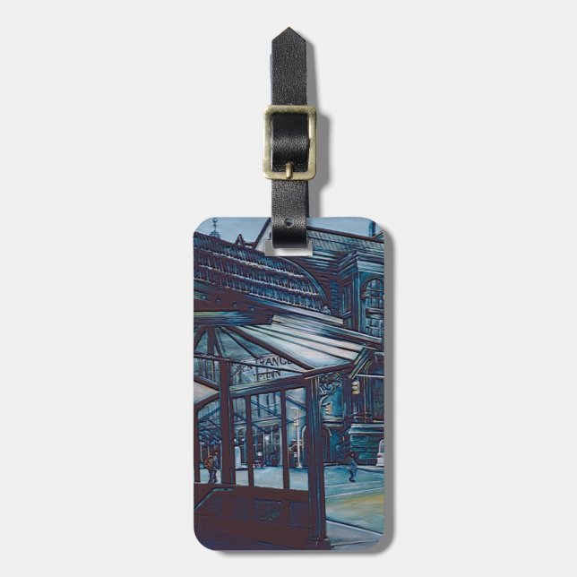 Astor Place Aborigines, NYC Luggage Tag (Front Vertical)