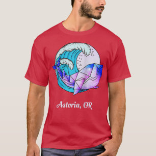 Astoria OR Japanese Paint Geometric Orca Killer Wh T-Shirt