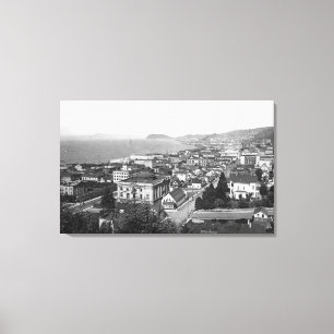Astoria, Oregon Business Section and Waterfront Canvas Print