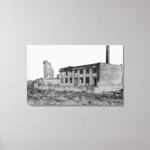 Astoria, Oregon Fire View of Astoria Natl. Bank Canvas Print
