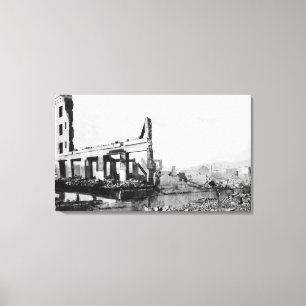 Astoria, Oregon Fire View of Weinard Hotel Canvas Print