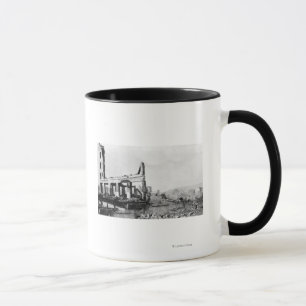 Astoria, Oregon Fire View of Weinard Hotel Mug