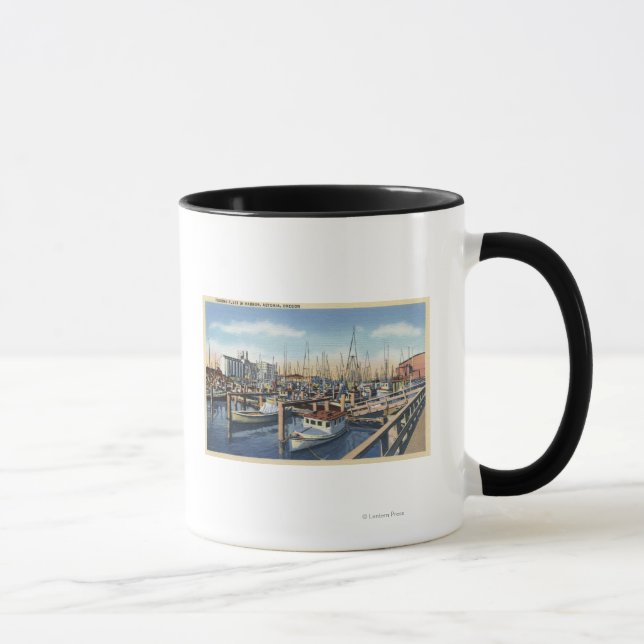 Astoria, Oregon - Fishing Fleet in Harbour Mug (Right)