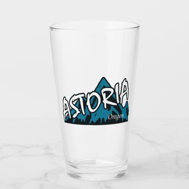 Astoria Oregon Mountains Glass (Front)