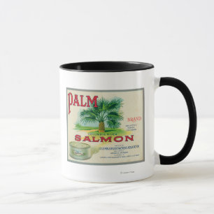 Astoria, Oregon - Palm Salmon Case Label Mug