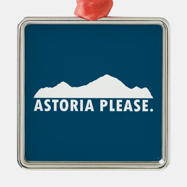 Astoria Oregon Please Metal Tree Decoration (Front)