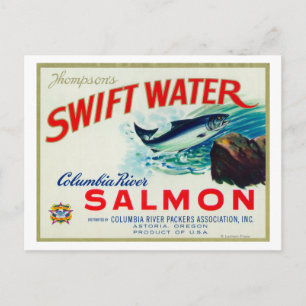 Astoria, Oregon - Thompson's Swift Water Salmon Postcard