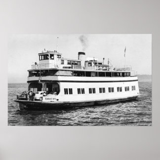 Astoria, Oregon View of Ferry Astoria Photograph Poster
