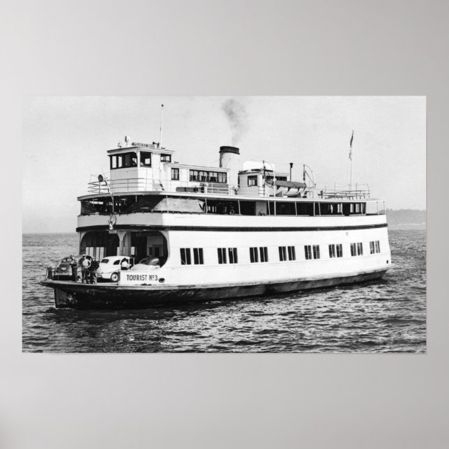 Astoria, Oregon View of Ferry Astoria Photograph Poster (Front)