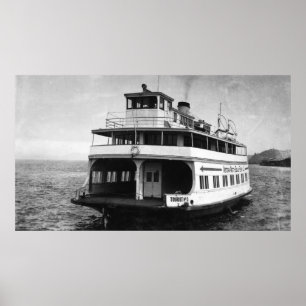 Astoria, Oregon View of Ferry Megler Photograph Poster