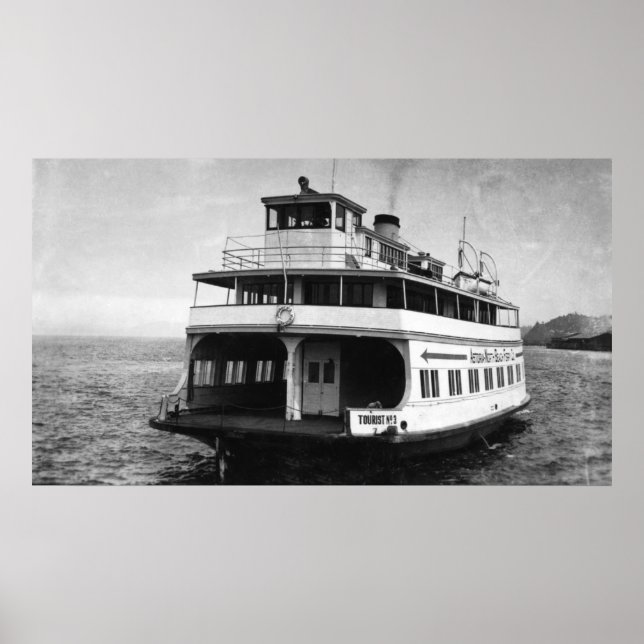 Astoria, Oregon View of Ferry Megler Photograph Poster (Front)