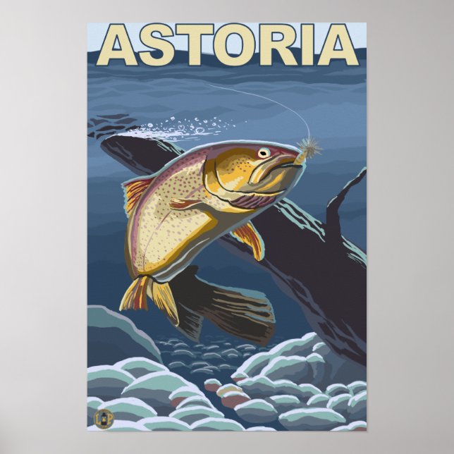Astoria, OregonCutthroat Trout Cross-Section Poster (Front)