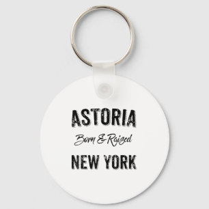 Astoria Queens Nyc Pride Quote Born Raised Native Key Ring