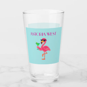 Astoria West Pink Flamingo Glass