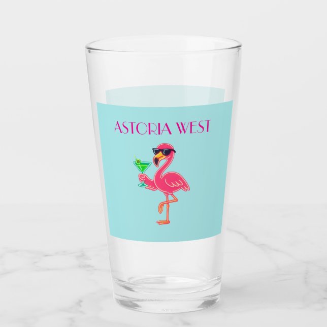 Astoria West Pink Flamingo Glass (Front)