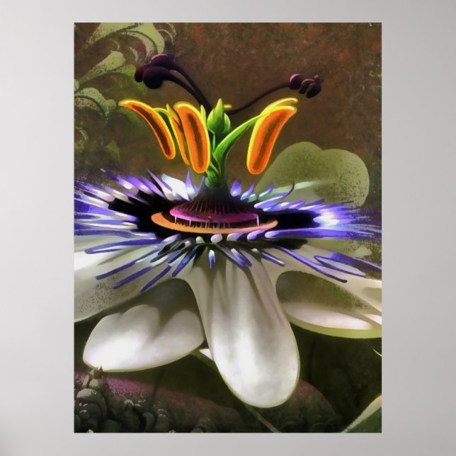 Astounding Abstract Art of A Passion Flower Poster (Front)
