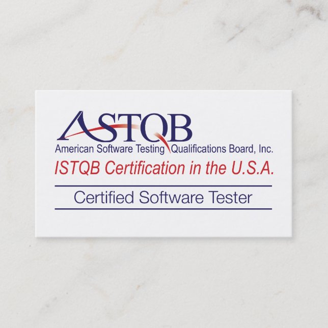 ASTQB Certified Software Tester Business Cards (Front)
