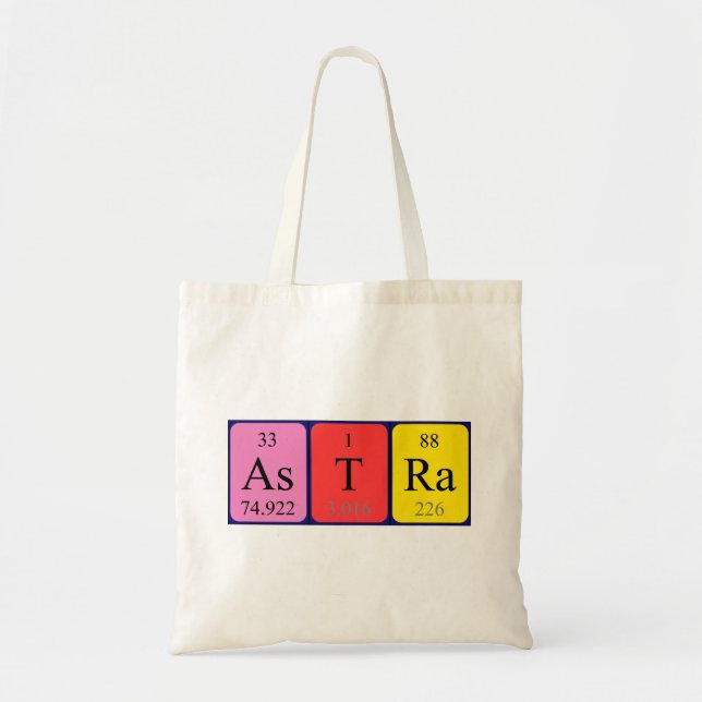 Astra periodic table name tote bag (Front)