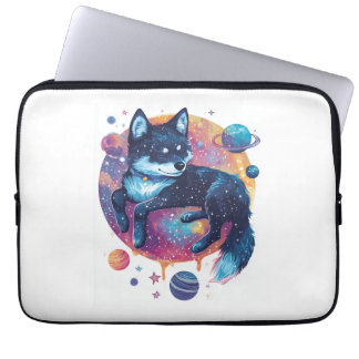 Astral Akita � Cosmic Space Dog Laptop Sleeve