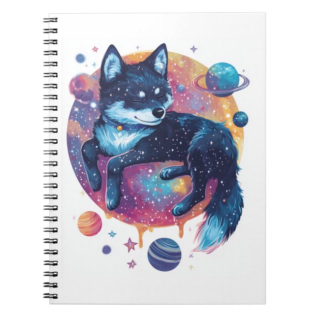 Astral Akita � Cosmic Space Dog Notebook (Front)