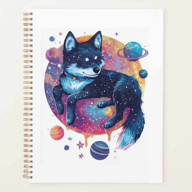 Astral Akita � Cosmic Space Dog Planner (Front)