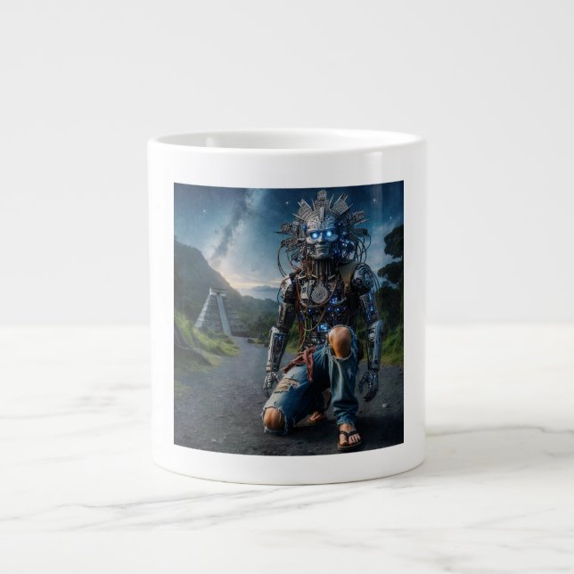 Astral Blue Jeans Warrior Large Coffee Mug (Front)