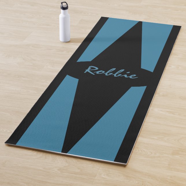 Astral Blue with Distinct Black Accents Personal Yoga Mat (In Situ)