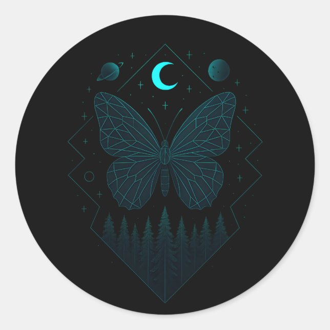Astral Butterfly - Cosmic Beauty Classic Round Sticker (Front)