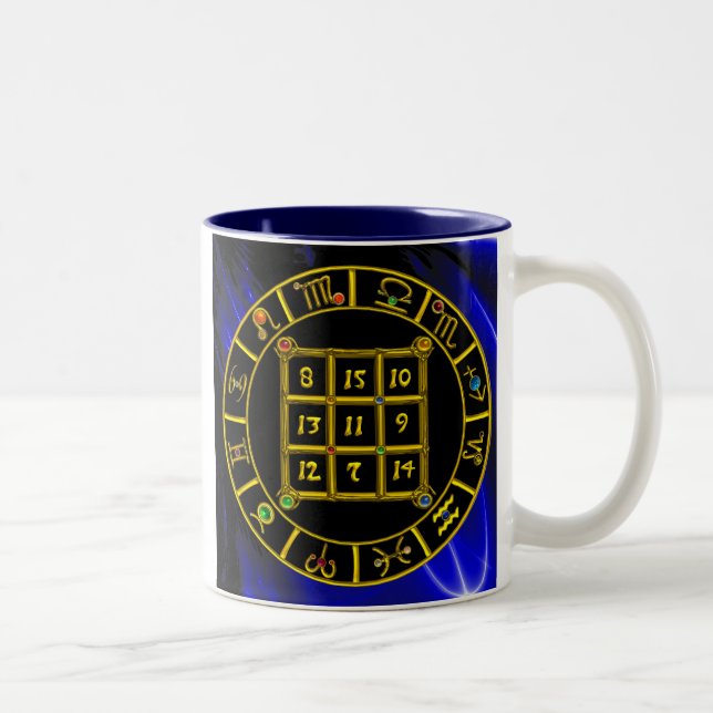 ASTRAL CODE,MAGIC SQUARE 33 Zodiac Astrology Chart Two-Tone Coffee Mug (Right)