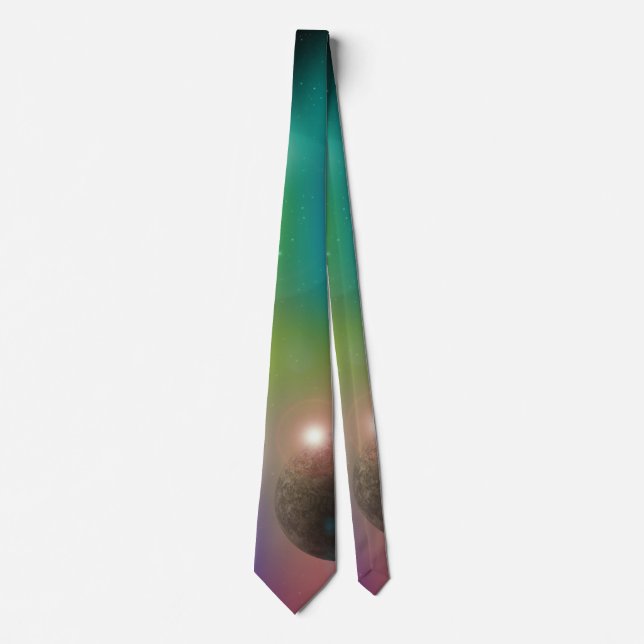 Astral constellation planet green universe workday tie (Front)