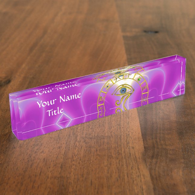 ASTRAL EYE / BLUE TALISMAN AND ZODIAC SIGNS NAMEPLATE (Side)