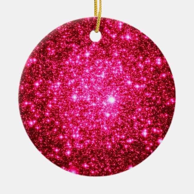 Astral Glitter Hot Pink Christmas Ornaments (Front)