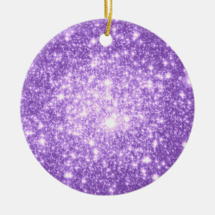 Astral Glitter Lavender Christmas Ornaments