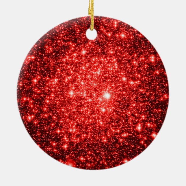 astral glitter Red Christmas Tree Ornament (Back)
