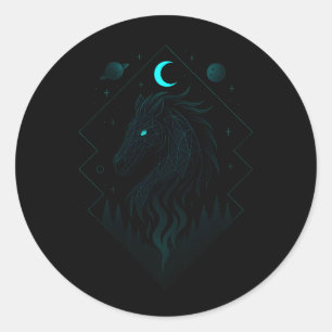 Astral Horse - Cosmic Freedom Spirit Classic Round Sticker