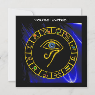 ASTRAL HORUS EYE / BLUE TALISMAN Astrology Chart Invitation