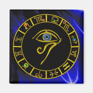 ASTRAL HORUS EYE,BLUE TALISMAN Astrology Chart Magnet