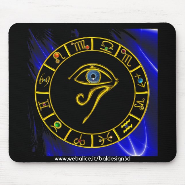 ASTRAL HORUS EYE,BLUE TALISMAN Astrology Chart Mouse Mat (Front)