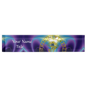 ASTRAL HORUS EYE,BLUE TALISMAN Astrology Chart Nameplate
