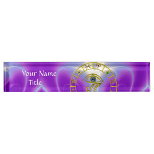ASTRAL HORUS EYE,BLUE TALISMAN Zodiac Chart ,Pink Nameplate