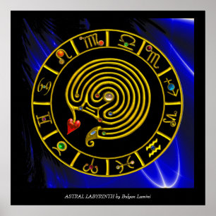 ASTRAL LABYRINTH GOLD ZODIAC CHART Astrology