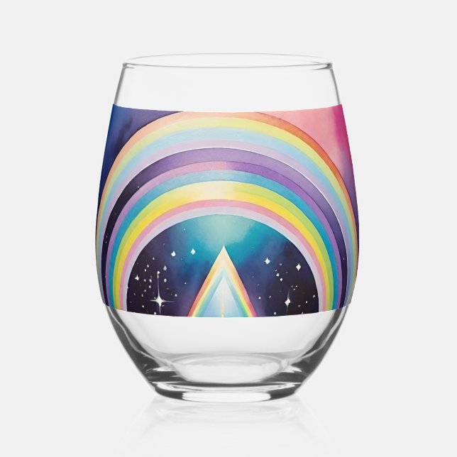 Astral Light Soul Travel Program Water Stemless Wine Glass (Front)