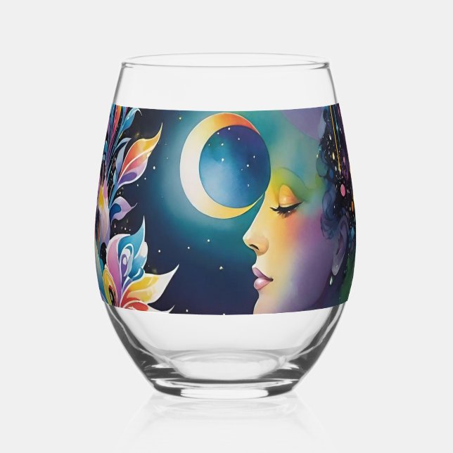 Astral Light Soul Travel Program Water Stemless Wine Glass (Front)