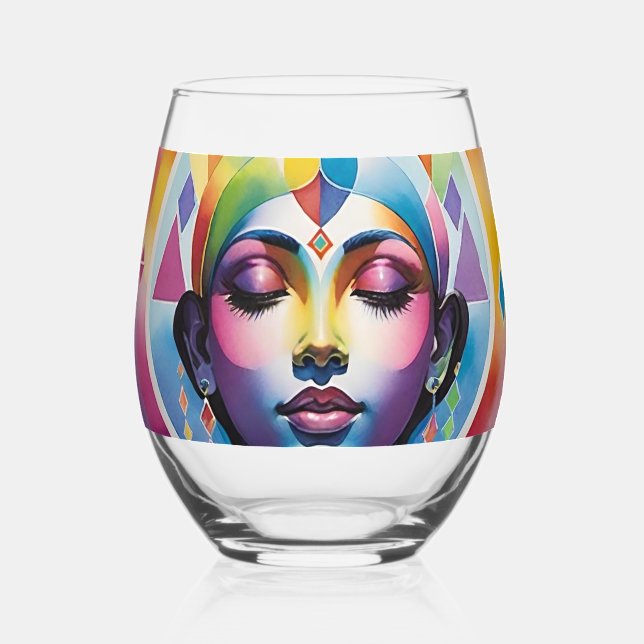 Astral Light Soul Travel Program Water Stemless Wine Glass (Front)