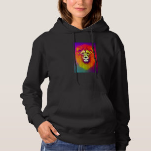Astral Lion Portrait Psychedelic Cosmic Trippy Hoodie