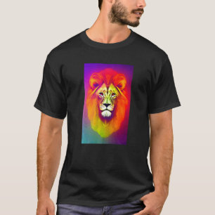 Astral Lion Portrait Psychedelic Cosmic Trippy T-Shirt