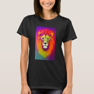 Astral Lion Portrait Psychedelic Cosmic Trippy T-Shirt