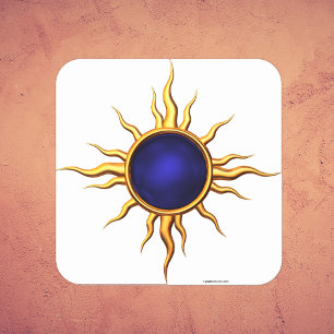 Astral Star: Sapphire Sun Square Sticker